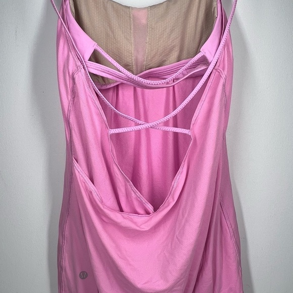Lululemon Open Back Flawy Tank w/ Sports Bra 4 Pink - Picture 8 of 13